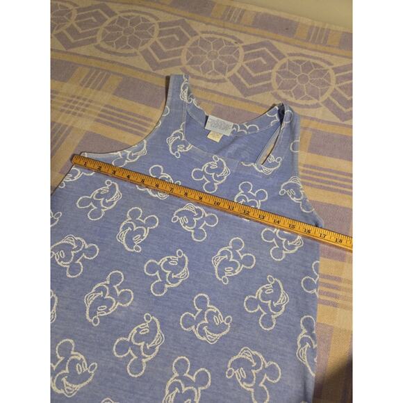 Vintage Periwinkle Blue Mickey Mouse All Over Print Cotton Disney Dress 90s AOP - Picture 5 of 10